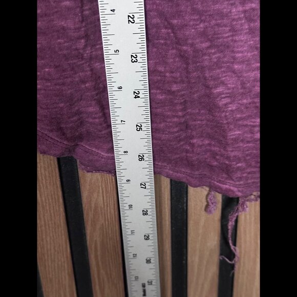 Free People Top XS Womens Purple Scoop Neck Heather Muscle Shirt Hem - Picture 4 of 7